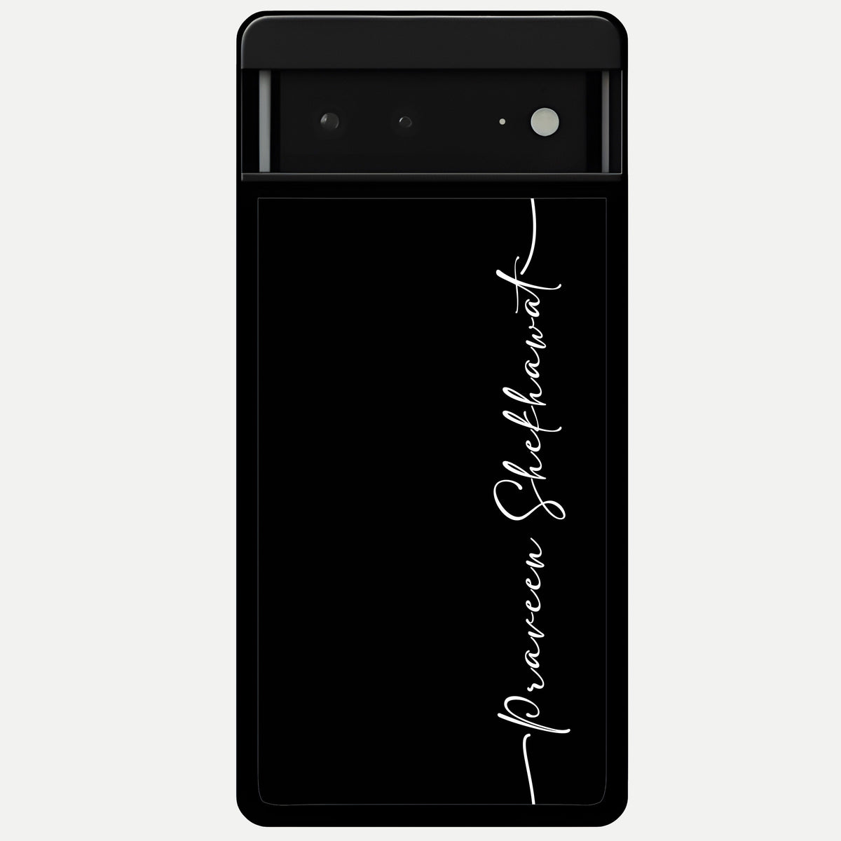  Black Tune Custom Name Glass Case For Google Pixel 6A back cover – full design glossy printed glass finish