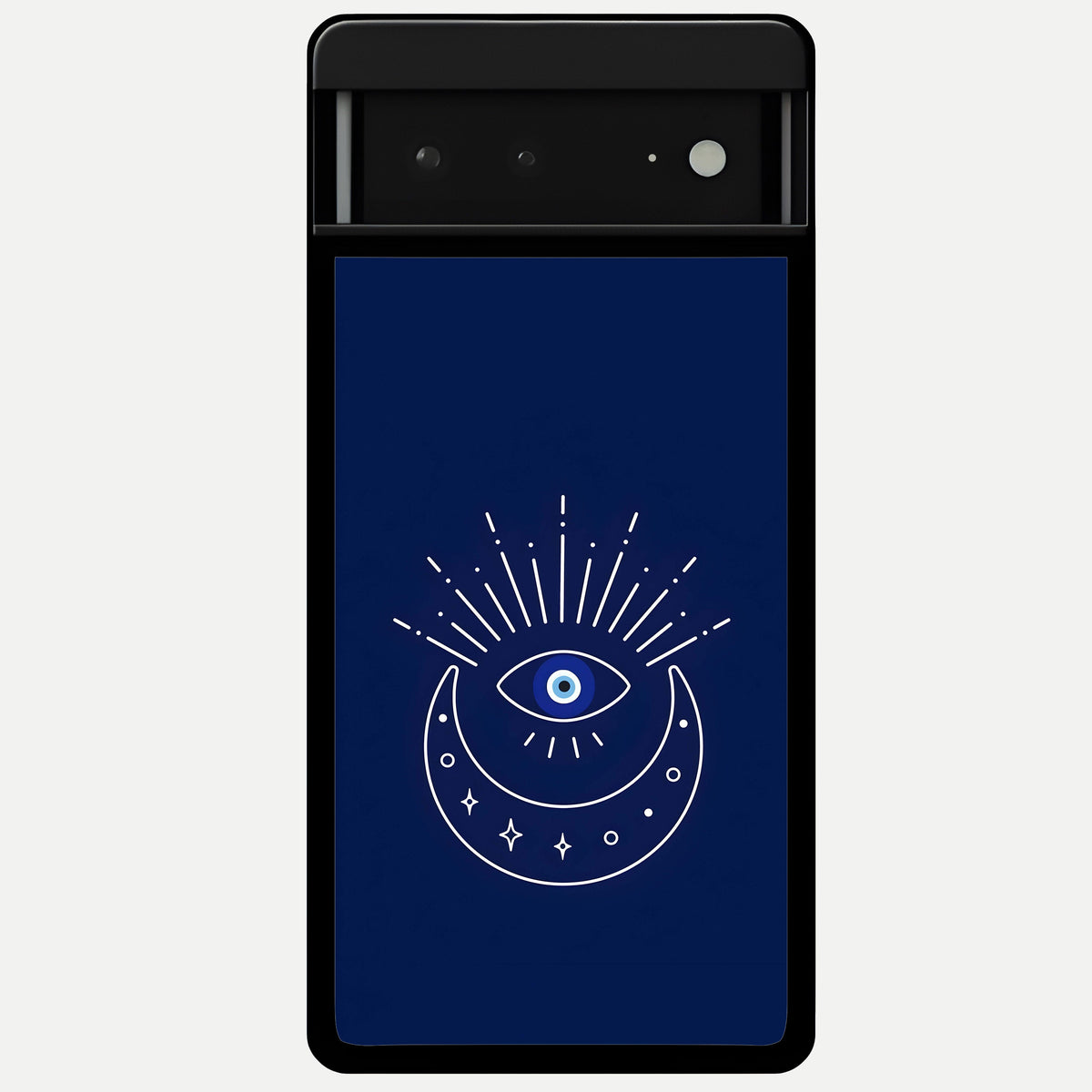  Blue Evil Eye Glass Case For Google Pixel 6A back cover – full design glossy printed glass finish