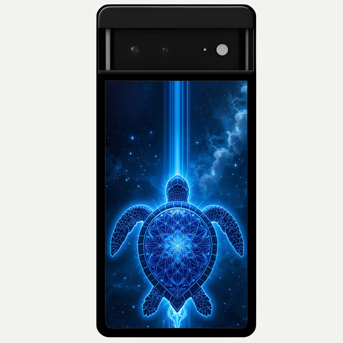  Blue Galaxy Turtle Glass Case For Google Pixel 6A back cover – full design glossy printed glass finish