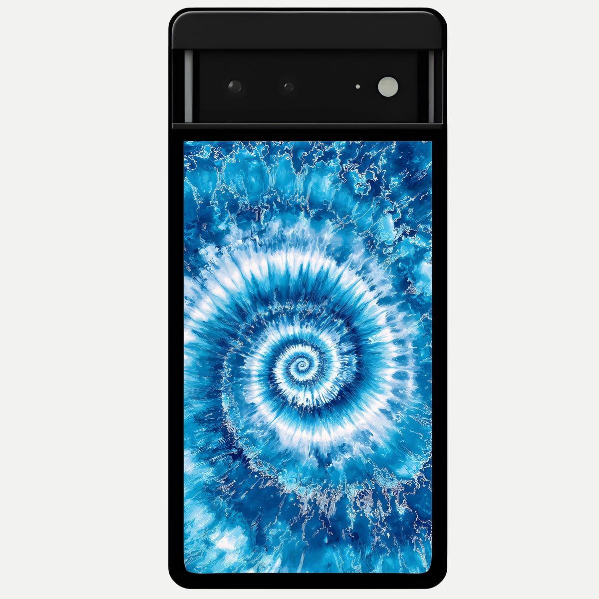  Blue Galaxy Wave Glass Case For Google Pixel 6A back cover – full design glossy printed glass finish