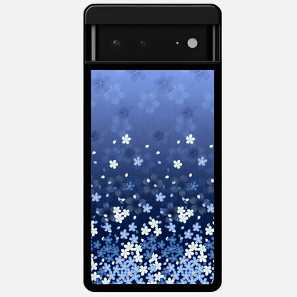  Blue Starry Glass Case For Google Pixel 6A back cover – full design glossy printed glass finish