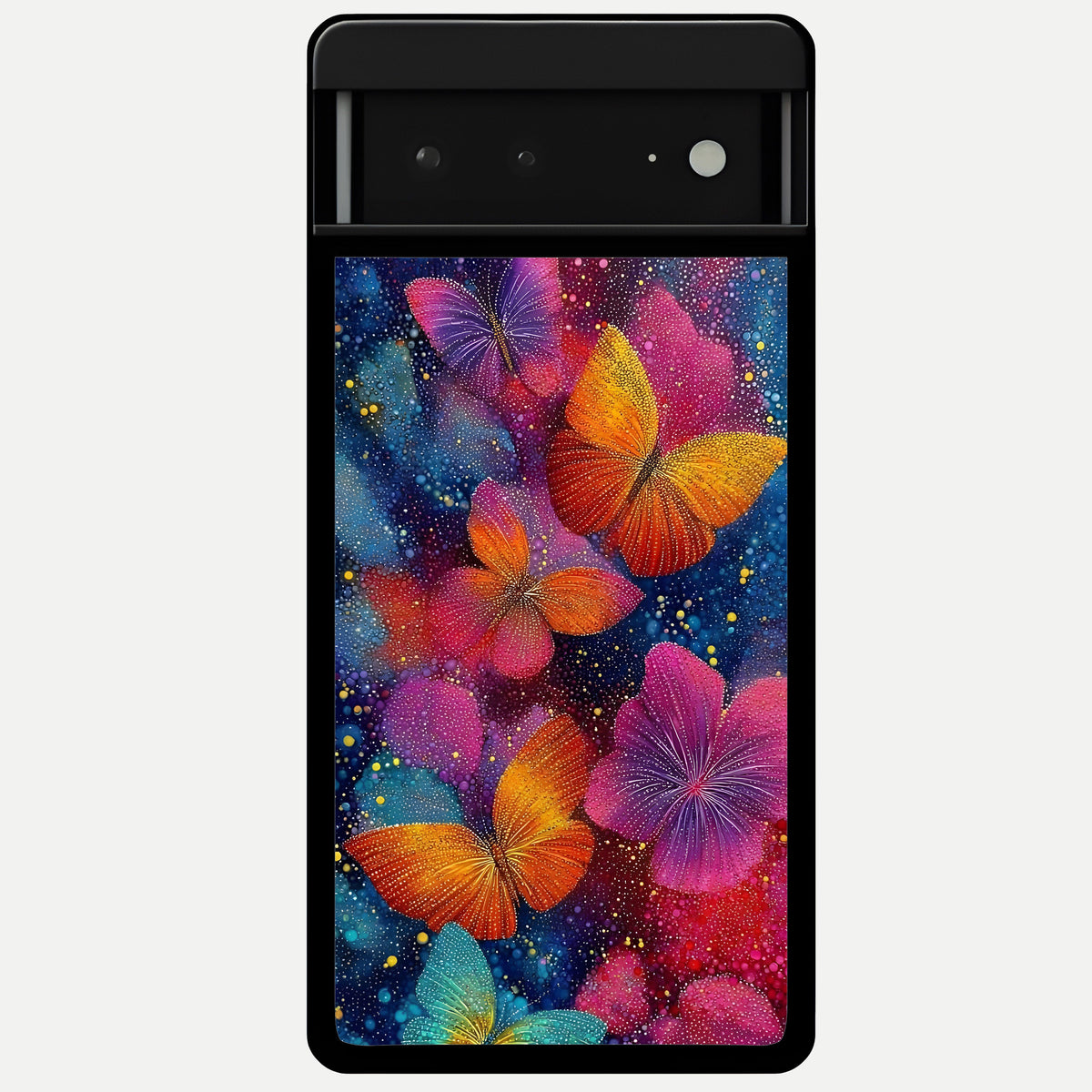  Butterfly Dream Mist Glass Case For Google Pixel 6A back cover – full design glossy printed glass finish