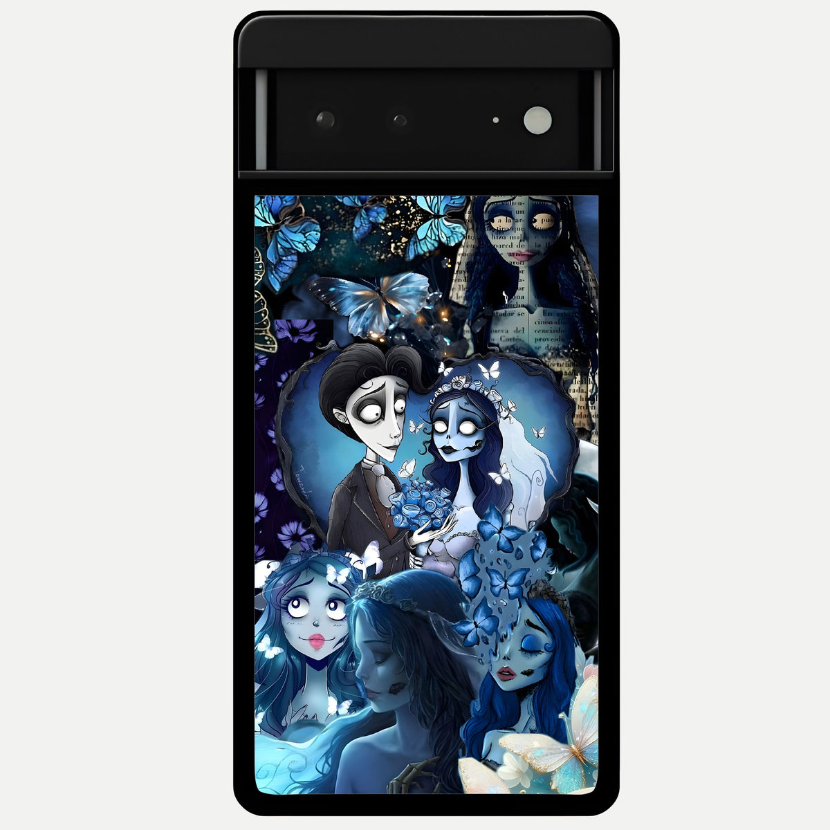  Butterfly Ghost Soul Glass Case For Google Pixel 6A back cover – full design glossy printed glass finish