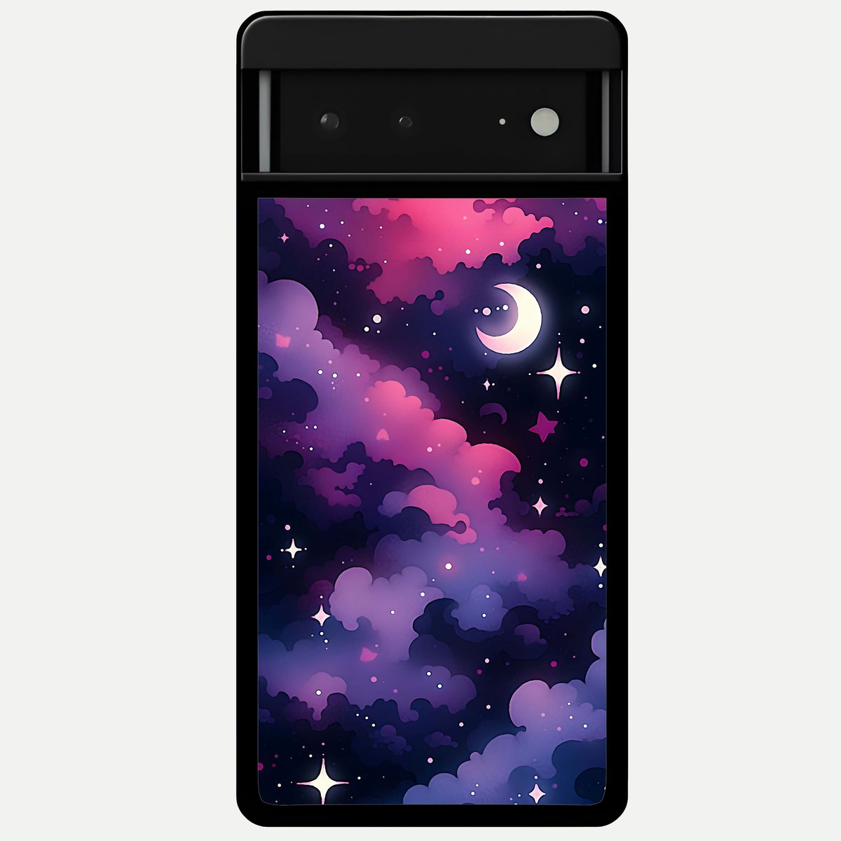  Celestial Moon Magic Glass Case For Google Pixel 6A back cover – full design glossy printed glass finish