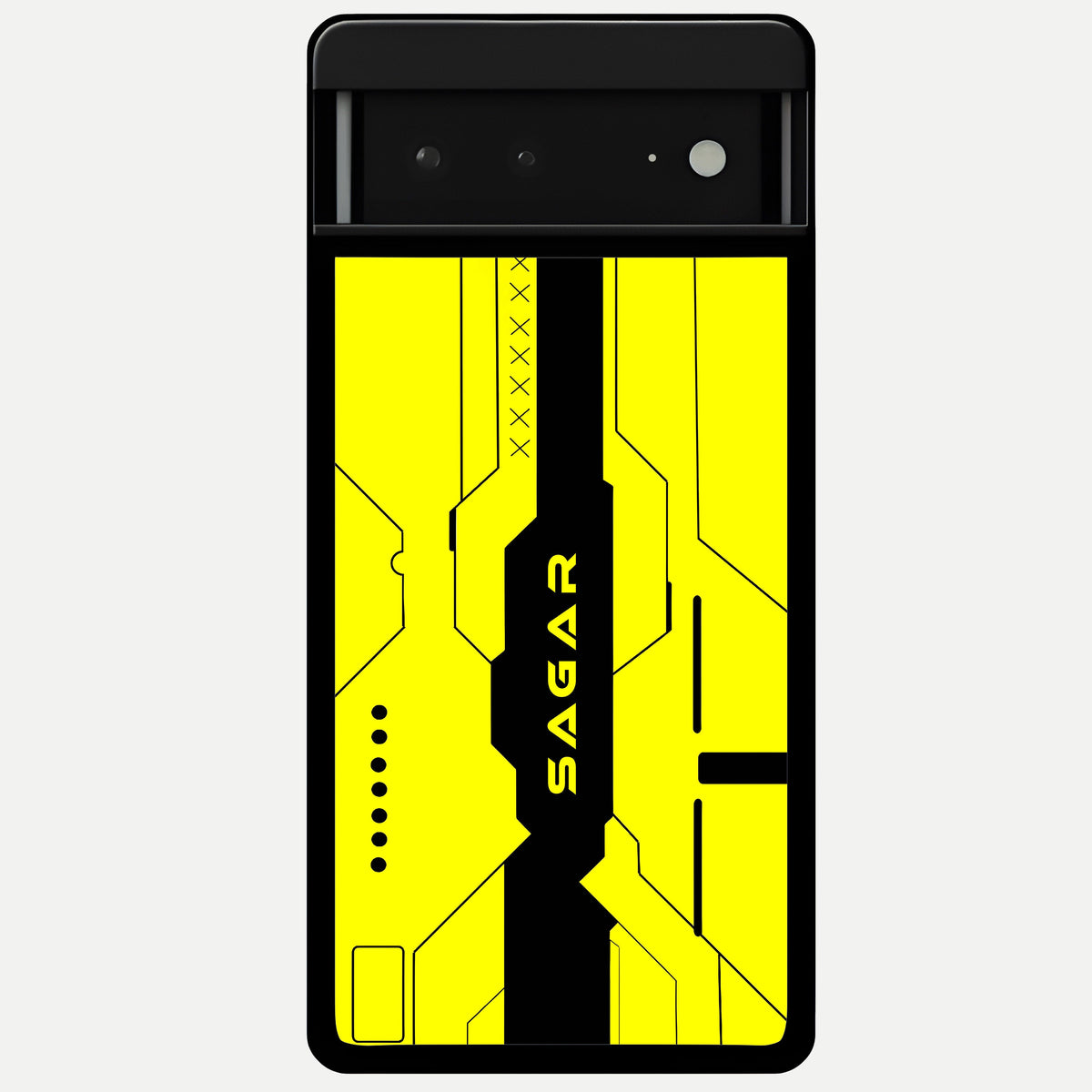  Circuit CYBERPUNK Custom Name Glass Case For Google Pixel 6A back cover – full design glossy printed glass finish
