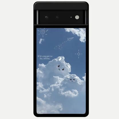  Cloud Bunny Dreams Glass Case For Google Pixel 6A back cover – full design glossy printed glass finish