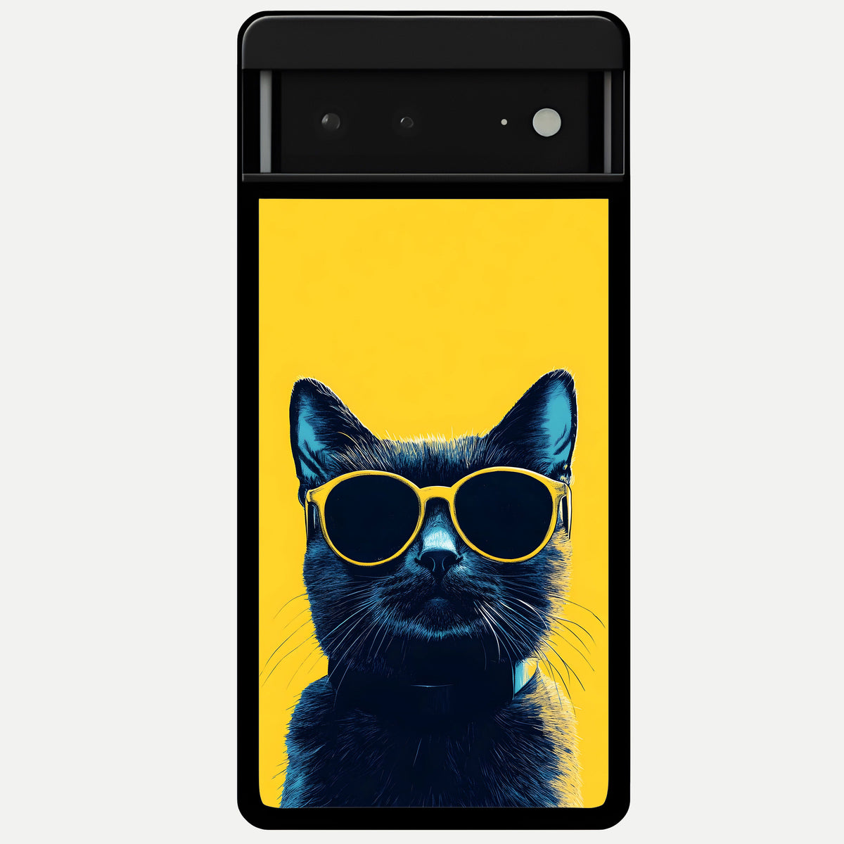  Cool Cat Vibes Glass Case For Google Pixel 6A back cover – full design glossy printed glass finish
