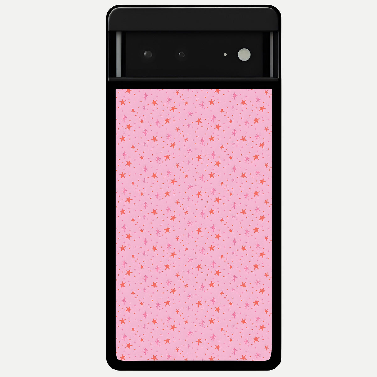  Cosmic Pink Sparkle Glass Case For Google Pixel 6A back cover – full design glossy printed glass finish