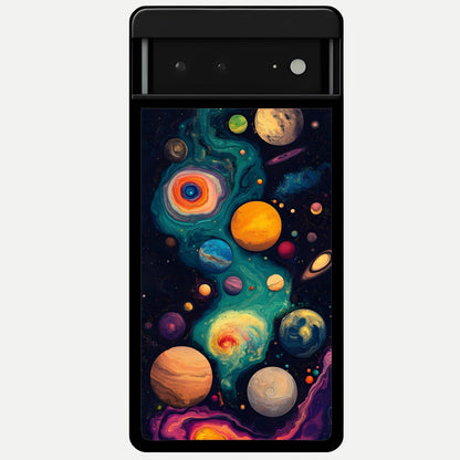  Cosmic Planet Journey Glass Case For Google Pixel 6A back cover – full design glossy printed glass finish