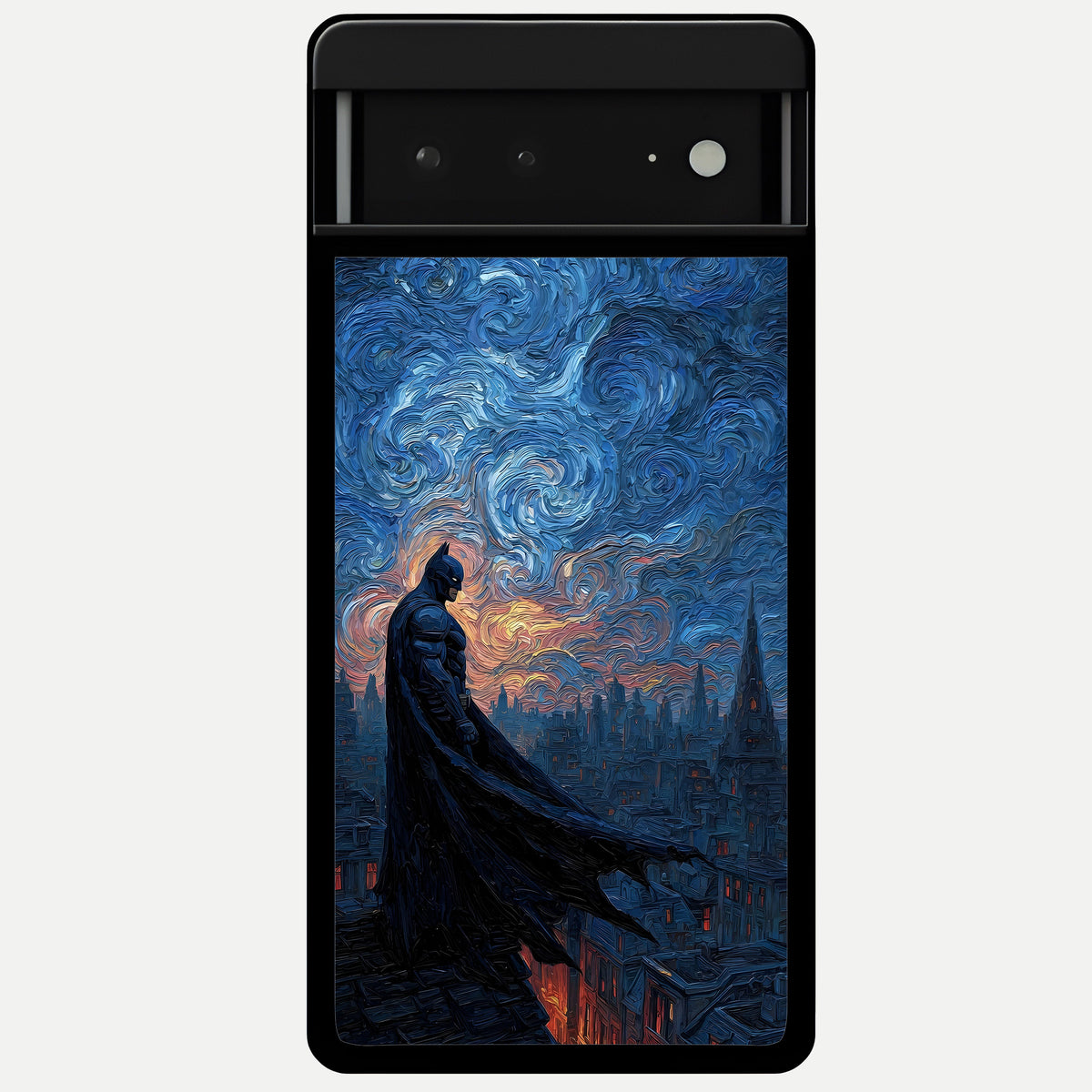 Dark Knight Dusk Glass Case For Google Pixel 6A back cover – full design glossy printed glass finish