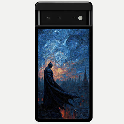  Dark Knight Dusk Glass Case For Google Pixel 6A back cover – full design glossy printed glass finish