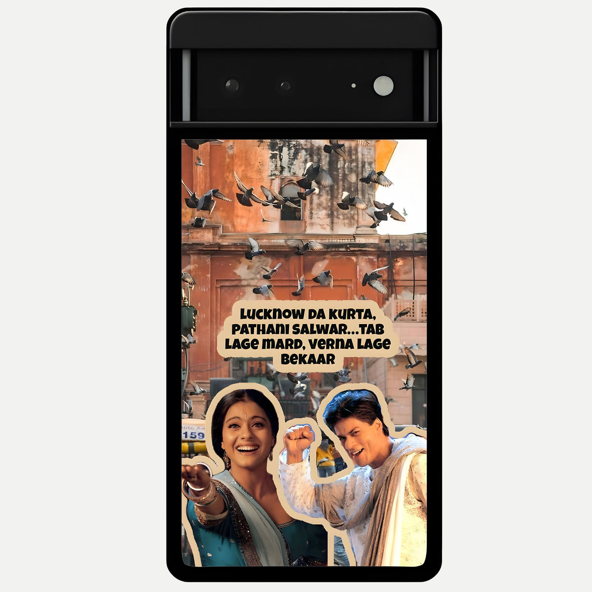  Desi Retro Vibes Glass Case For Google Pixel 6A back cover – full design glossy printed glass finish