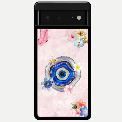  Divine Aura Bloom Glass Case For Google Pixel 6A back cover – full design glossy printed glass finish