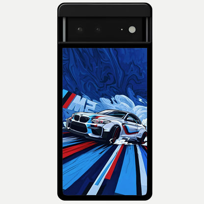  Drift Power Rush Glass Case For Google Pixel 6A back cover – full design glossy printed glass finish