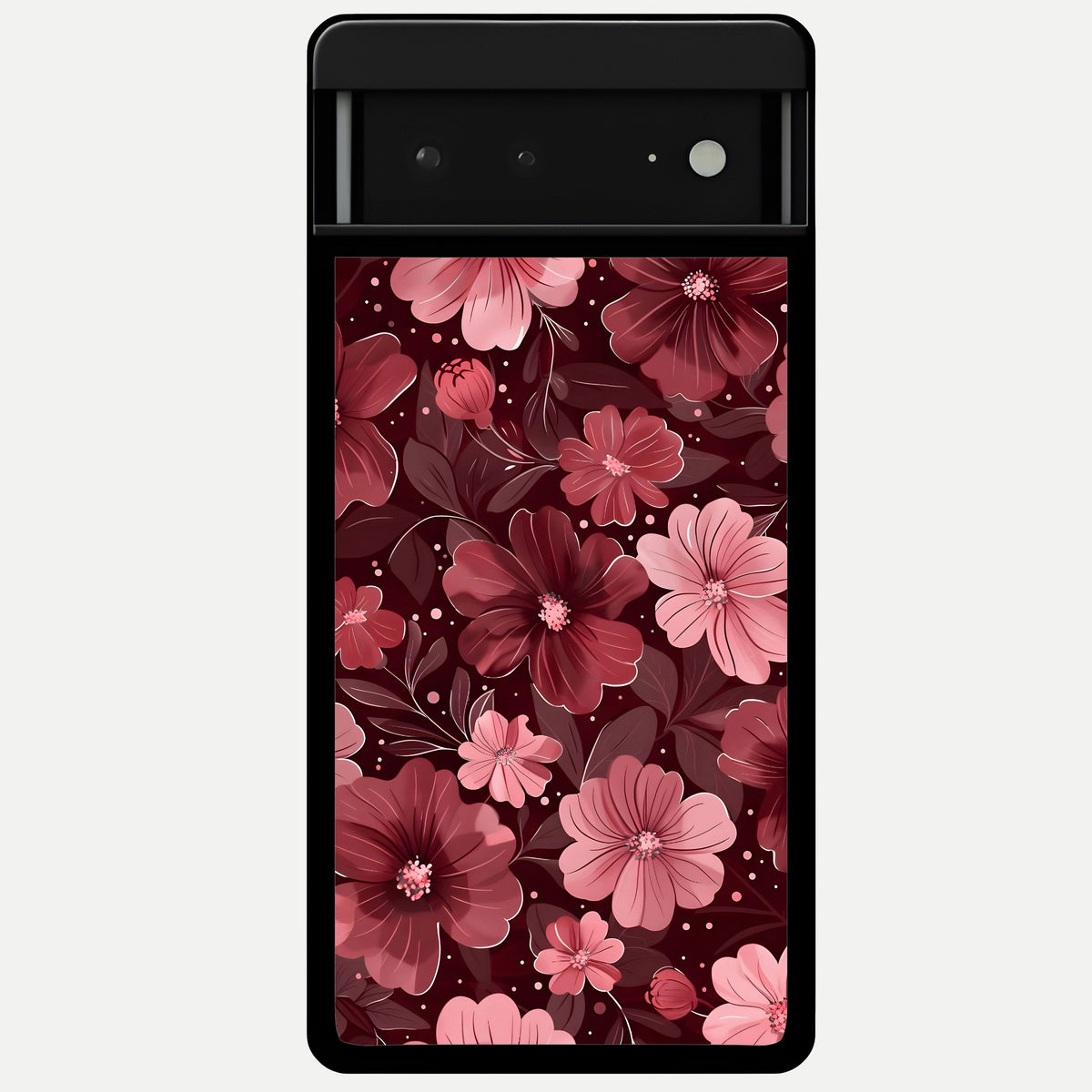  Flower Blush Bloom Glass Case For Google Pixel 6A back cover – full design glossy printed glass finish