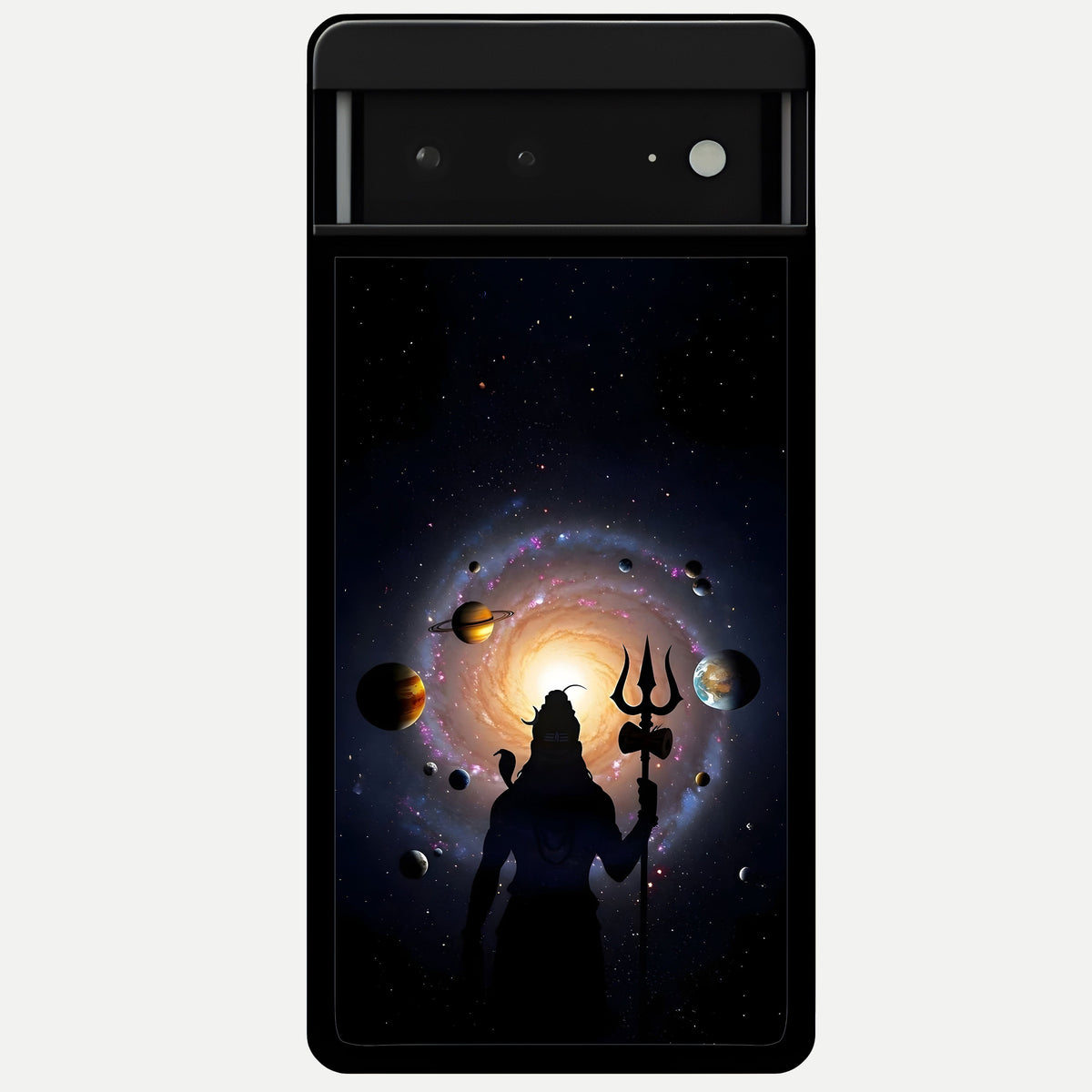  Galactic Shiva Vision Glass Case For Google Pixel 6A back cover – full design glossy printed glass finish