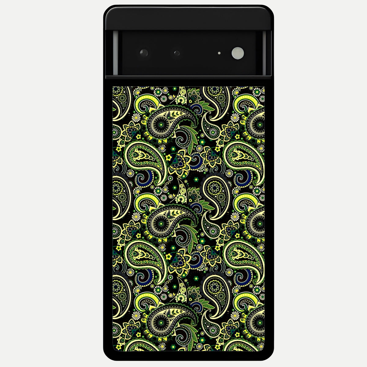  Green Lemon Glass Case For Google Pixel 6A back cover – full design glossy printed glass finish