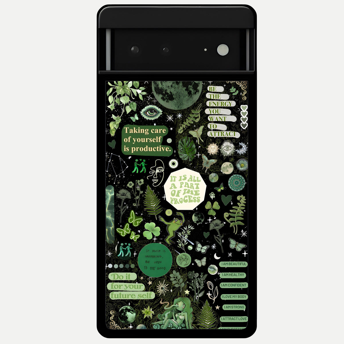  Green Mandala Pattern Glass Case For Google Pixel 6A back cover – full design glossy printed glass finish