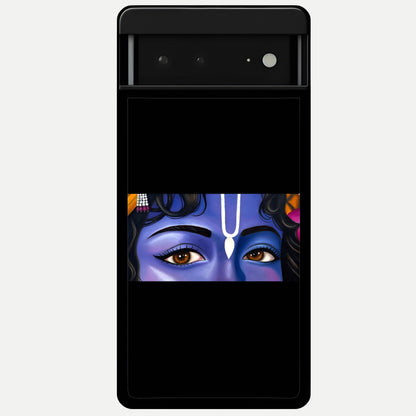  Krishna Eye Glass Case For Google Pixel 6A back cover – full design glossy printed glass finish