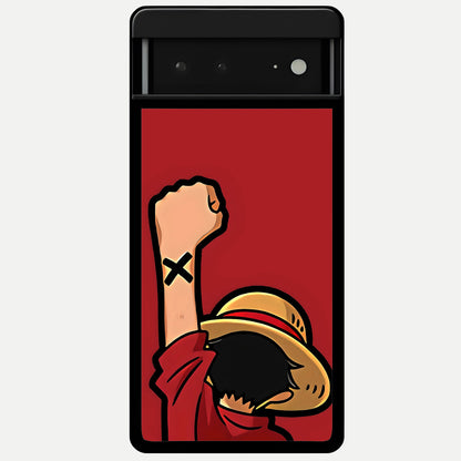  Luffy X Spirit Glass Case For Google Pixel 6A back cover – full design glossy printed glass finish