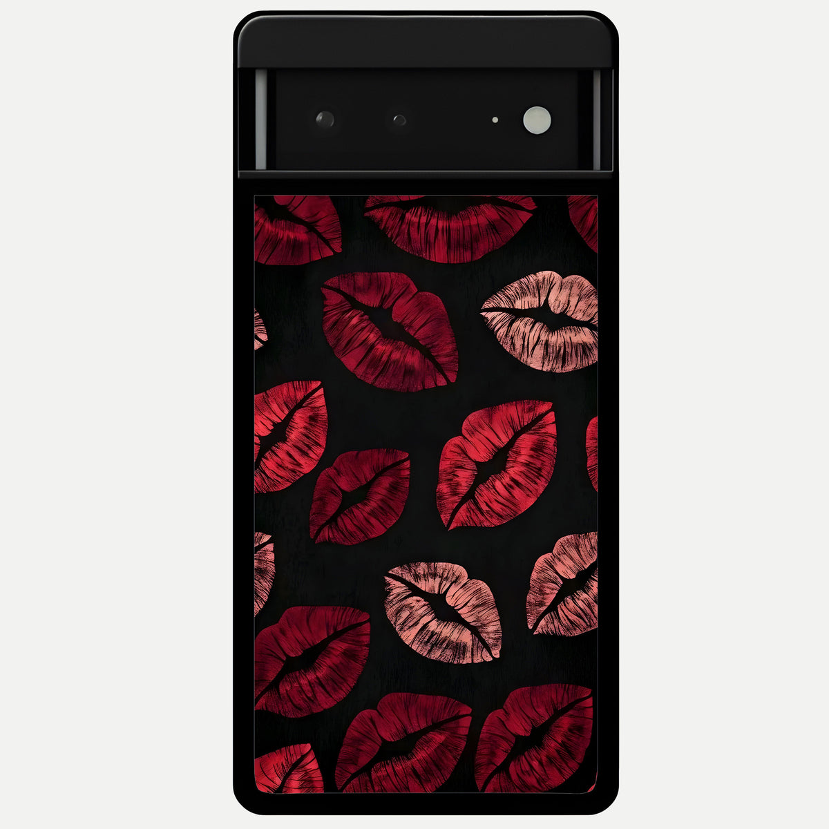  Midnight Kiss Love Glass Case For Google Pixel 6A back cover – full design glossy printed glass finish