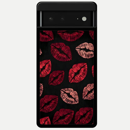  Midnight Kiss Love Glass Case For Google Pixel 6A back cover – full design glossy printed glass finish