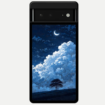  Midnight Sky Serenity Glass Case For Google Pixel 6A back cover – full design glossy printed glass finish