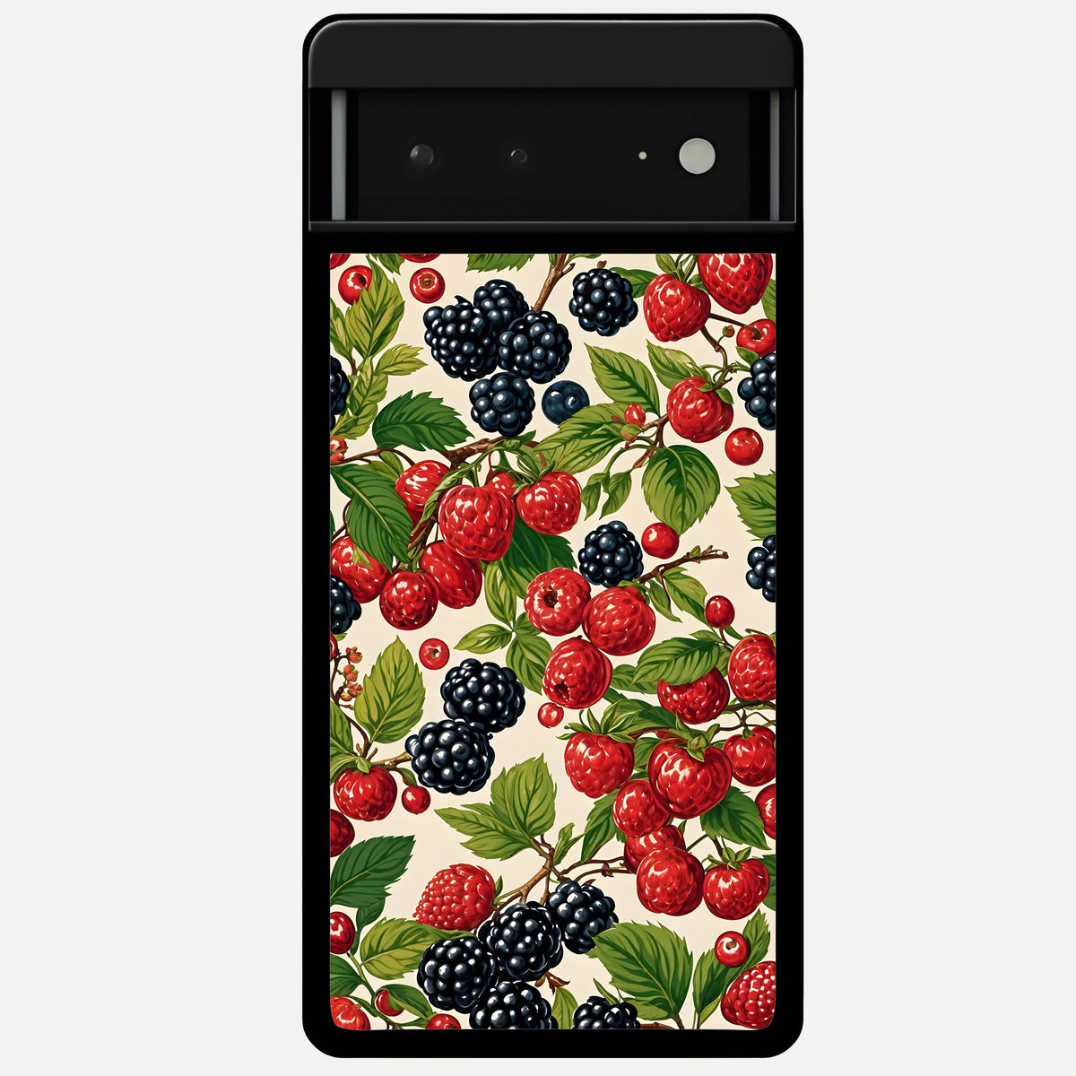  Mixed Berry Collage Glass Case For Google Pixel 6A back cover – full design glossy printed glass finish