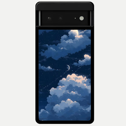  Moon Dream Haze Glass Case For Google Pixel 6A back cover – full design glossy printed glass finish