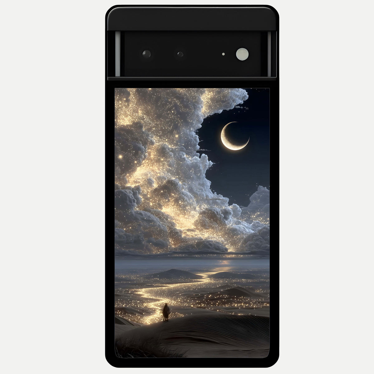  Moonlight Spark Path Glass Case For Google Pixel 6A back cover – full design glossy printed glass finish