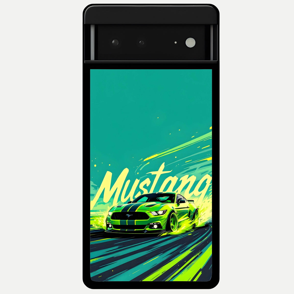  Mustang Bang Glass Case For Google Pixel 6A back cover – full design glossy printed glass finish