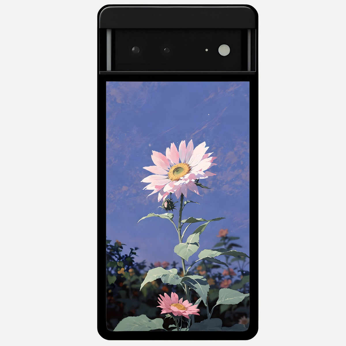  Pink Shells Outline Glass Case For Google Pixel 6A back cover – full design glossy printed glass finish