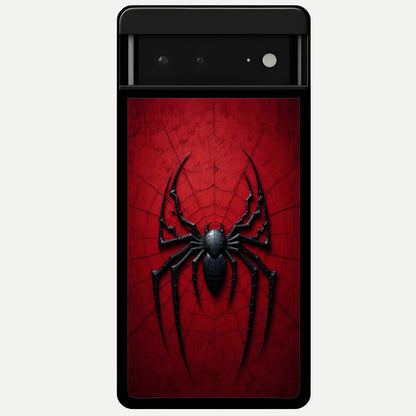 Superhero Web Emblem Glass Case For Google Pixel 6A back cover – full design glossy printed glass finish