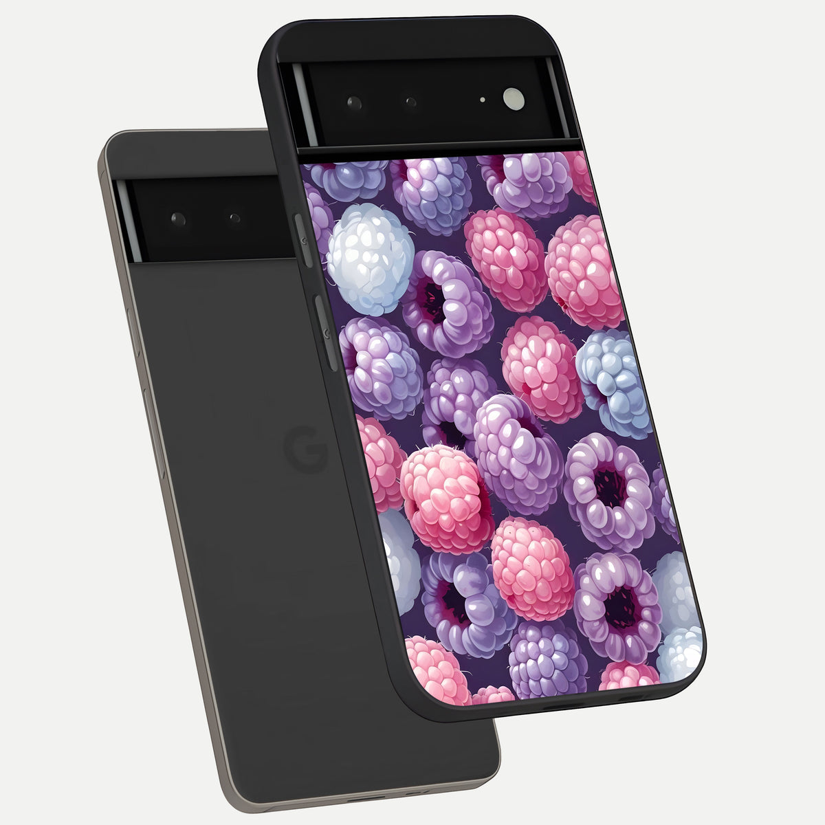  Berry Candy Pop phone case For Google Pixel 6A showing premium glass back cover with detailed artwork