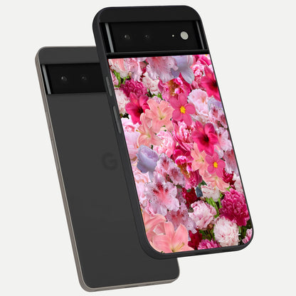  Bloom Crush Fantasy phone case For Google Pixel 6A showing premium glass back cover with detailed artwork
