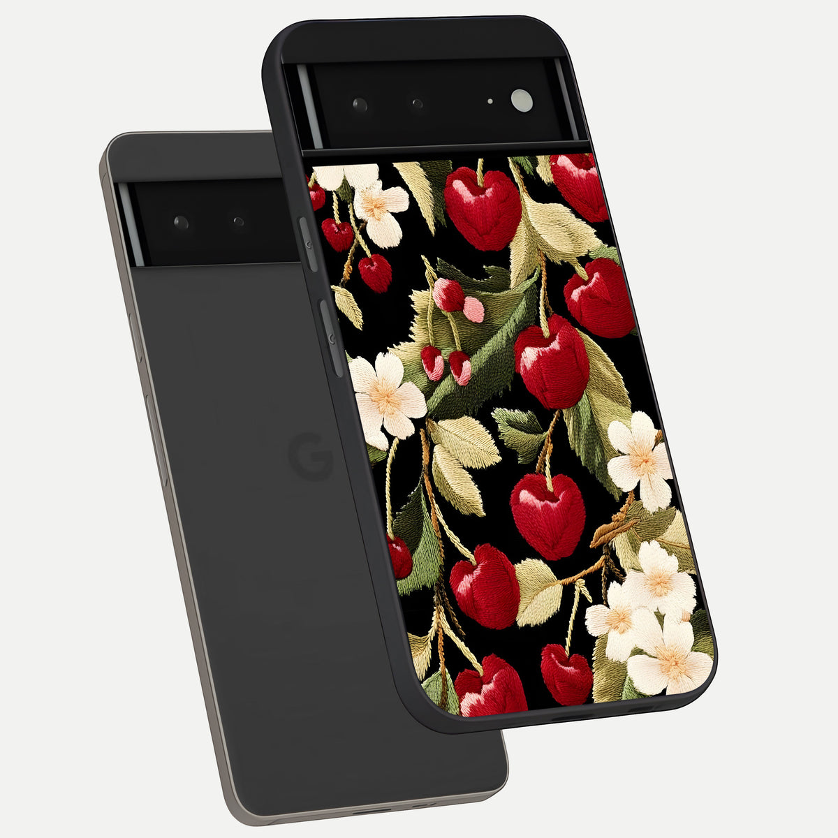  Blooming Spendor Bird phone case For Google Pixel 6A showing premium glass back cover with detailed artwork