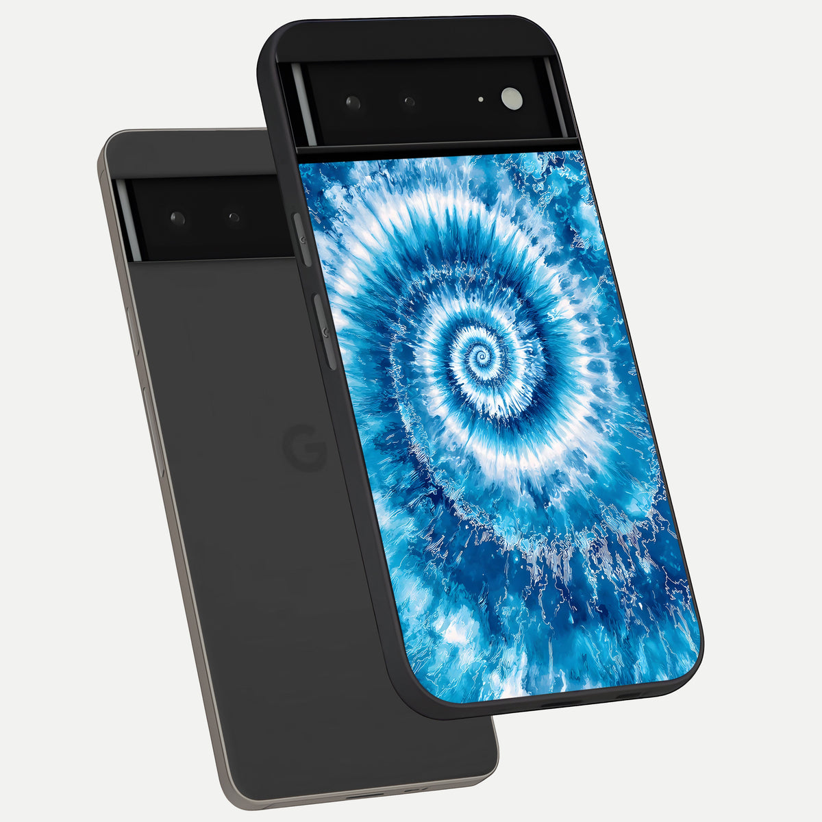  Blue Galaxy Wave phone case For Google Pixel 6A showing premium glass back cover with detailed artwork
