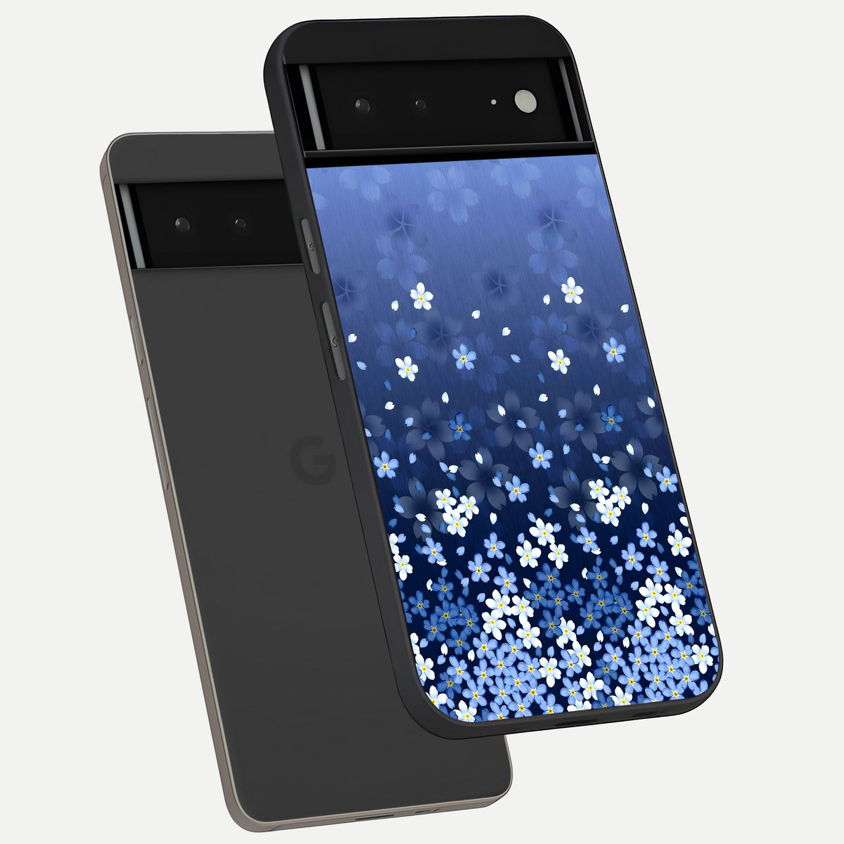  Blue Starry phone case For Google Pixel 6A showing premium glass back cover with detailed artwork
