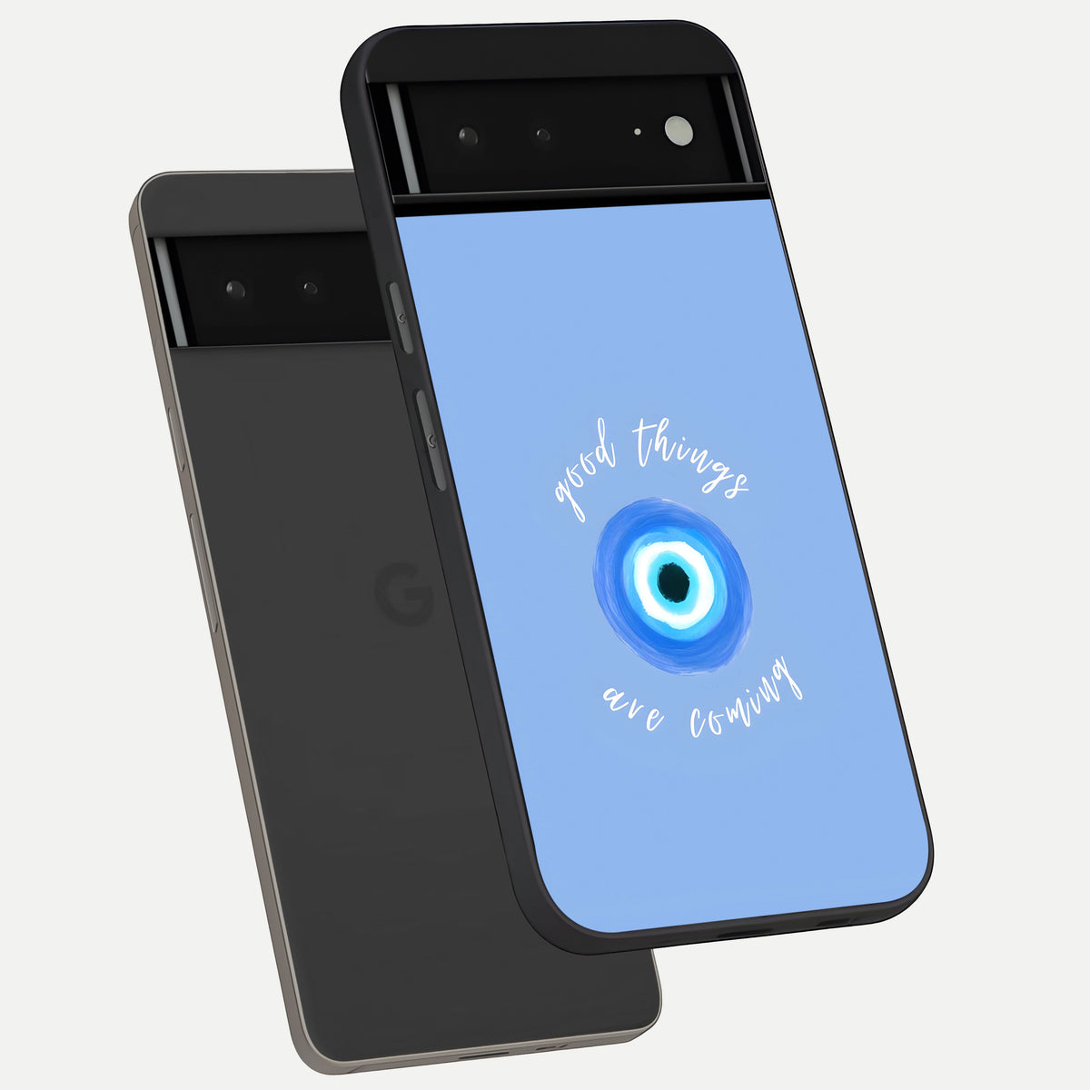  Bright Future Ahead phone case For Google Pixel 6A showing premium glass back cover with detailed artwork