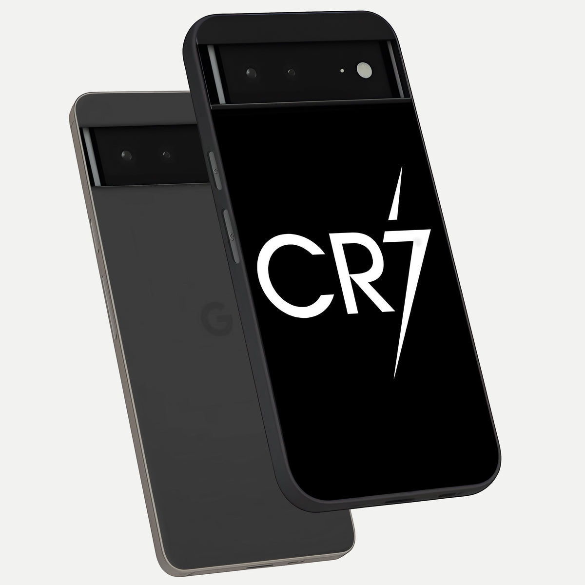  CR7 Elite Strike phone case For Google Pixel 6A showing premium glass back cover with detailed artwork