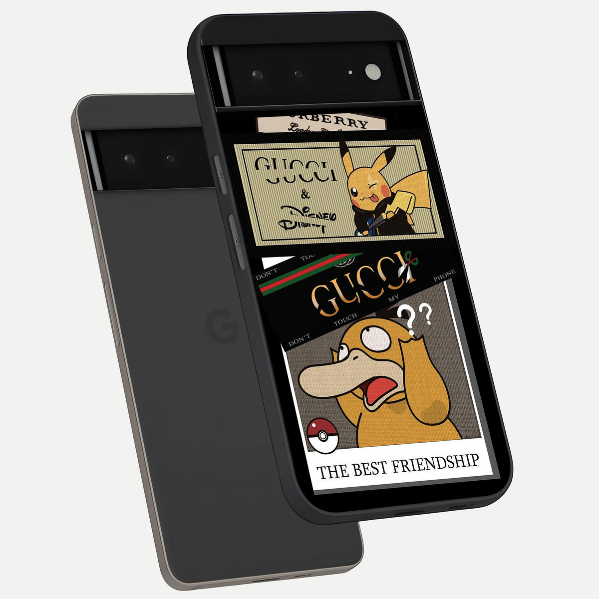  Cartoon Brand Play Mashup phone case For Google Pixel 6A showing premium glass back cover with detailed artwork