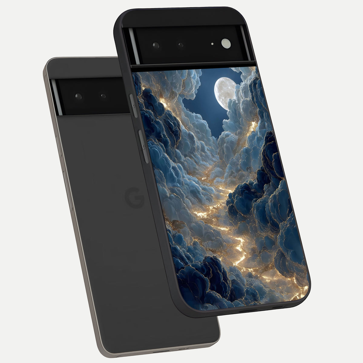  Celestial Cloud Road phone case For Google Pixel 6A showing premium glass back cover with detailed artwork