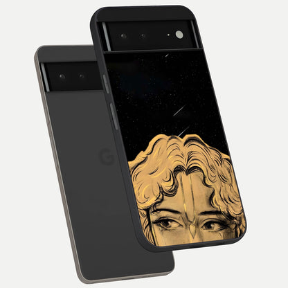  Celestial Gods Plan phone case For Google Pixel 6A showing premium glass back cover with detailed artwork
