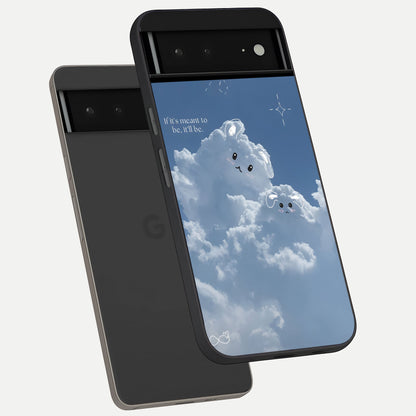  Cloud Bunny Dreams phone case For Google Pixel 6A showing premium glass back cover with detailed artwork