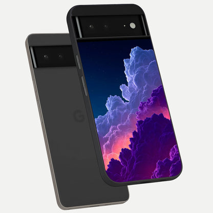  Dreamy Cloud Skies phone case For Google Pixel 6A showing premium glass back cover with detailed artwork