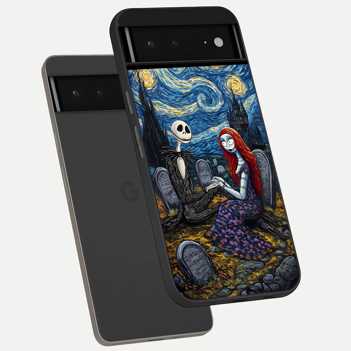  Eternal Night Love phone case For Google Pixel 6A showing premium glass back cover with detailed artwork