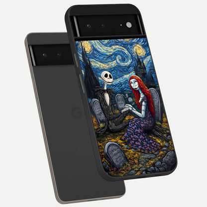  Eternal Night Love phone case For Google Pixel 6A showing premium glass back cover with detailed artwork