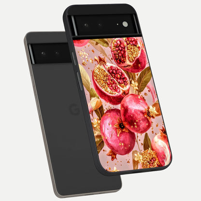  Golden Bloom Glow phone case For Google Pixel 6A showing premium glass back cover with detailed artwork