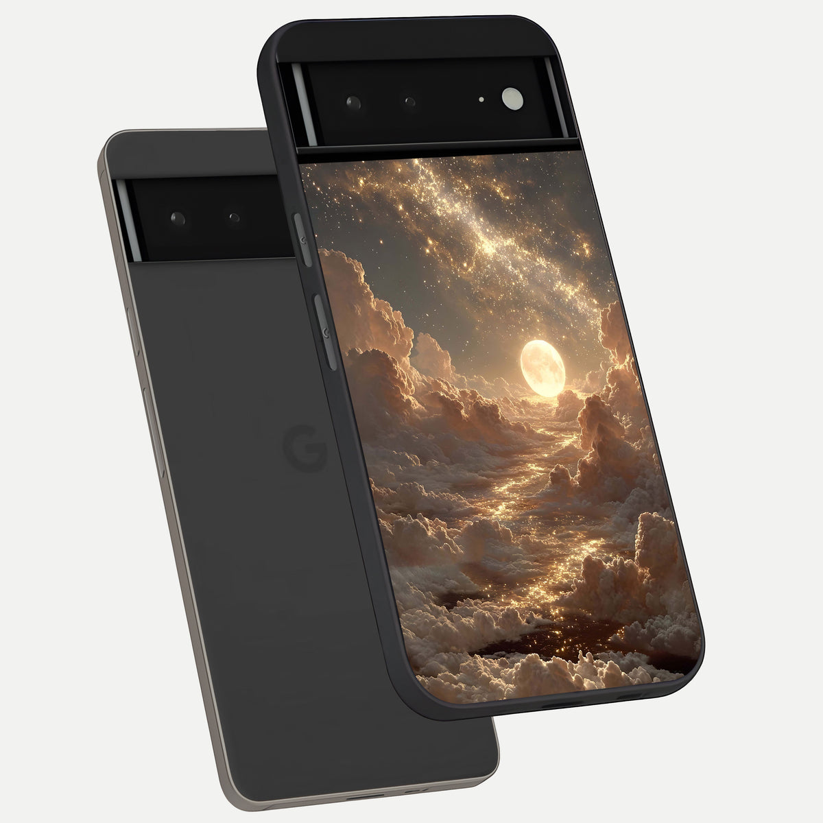  Golden Sky Dream phone case For Google Pixel 6A showing premium glass back cover with detailed artwork