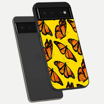  Golden Wing Flight phone case For Google Pixel 6A showing premium glass back cover with detailed artwork